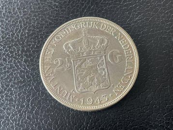 Nederland. Wilhelmina. 2 1/2 Gulden 1943 DENVER (Zonder, Postzegels en Munten, Munten | Nederland