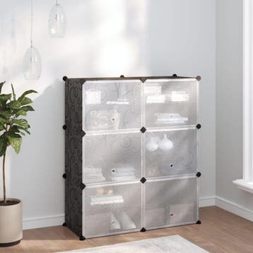 vidaXL Schoenenrek 84,5x31x93,5 cm polypropeen zwart, Verzenden, Nieuw