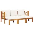 vidaXL Tuinbank 3-zits met kussens 179 cm massief acaciahout, Verzenden, Nieuw, Hout