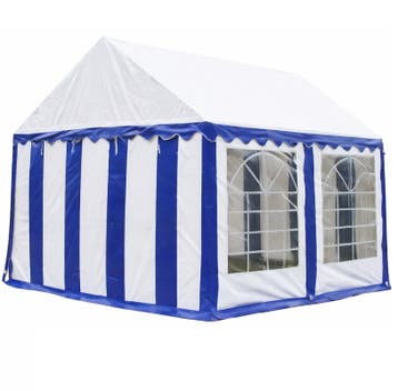 Classic Plus Party-tent PVC 3x4x2 mtr in Wit-Blauw, Verzenden, Nieuw