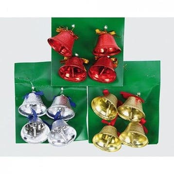 Kerstklokken Christmasbell Blauw 4 stuks, Ophalen of Verzenden, Nieuw