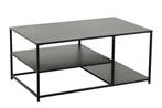 Industriële salontafel DURA STEEL 100cm zwart metaal met 2, Huis en Inrichting, Tafels | Salontafels, Ophalen of Verzenden, Nieuw
