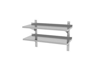 Dubbele wandplank | RVS | Verstelbaar | 1000 x 400 x 600 mm, Verzenden, Nieuw in verpakking