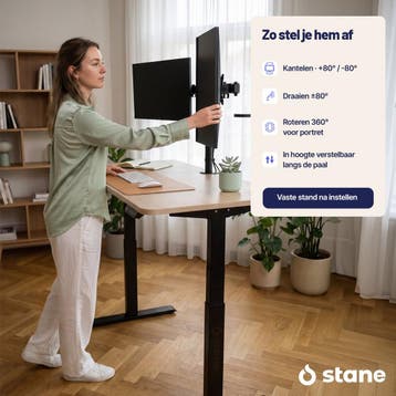Stane Monitor Arm 2 Schermen – Dubbele Monitorarm – Monitor, Computers en Software, Ophalen of Verzenden, Zo goed als nieuw, STANE