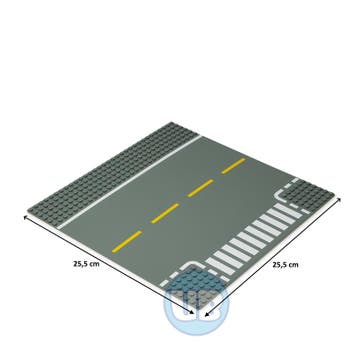 City wegenplaat T-splitsing met gele belijning - 25,5 x 25,5, Verzenden, Nieuw