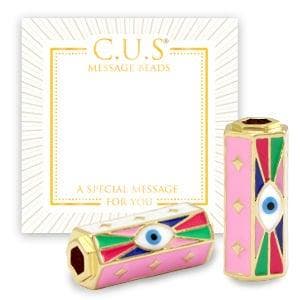 1 x C.U.S® Sieraden message beads evil eye & stars Goud, Ophalen of Verzenden, Nieuw, Kraal