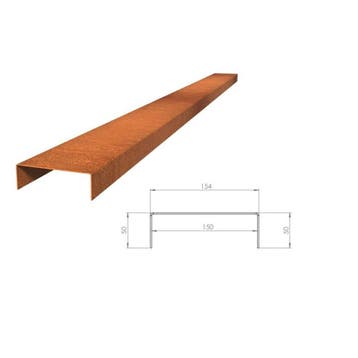 Cortenstaal u-profiel 230x15,4x5cm, Overige materialen, Minder dan 25 cm, Border, Minder dan 25 cm