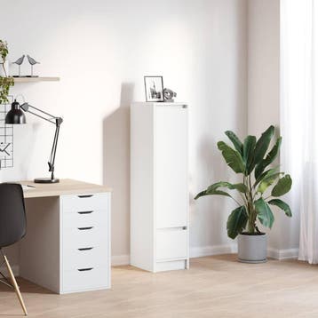 vidaXL Highboard 29,5x34x119,5 cm spaanplaat wit, Verzenden, Nieuw, Overige houtsoorten