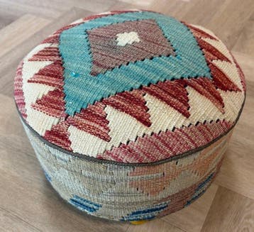 Poef - Poef Kelim ( unused ) - handmade - Wol en hout, Nieuw