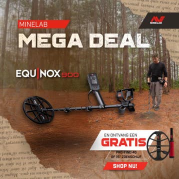 Minelab Equinox 900 actie, Hobby en Vrije tijd, Metaaldetectors, Nieuw, Meer dan 30 cm, Minelab, Instelbare gevoeligheid