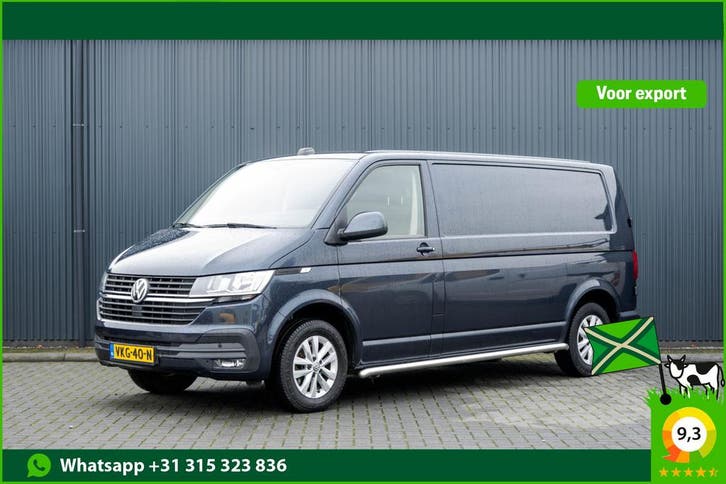Volkswagen Transporter T6.1 2.0 TDI L2H1 | 150 PK | Turbo, Auto's, Bestelauto's, Lease, Handgeschakeld, Blauw, Zwart, Stof, Diesel