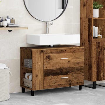 vidaXL Badkamer Waskom Oud hout 80 x 35 x 60 cm Bewerkt hout, Verzenden, Nieuw