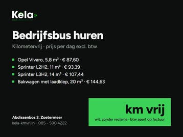 Bedrijfsbus huren Zoetermeer, km vrij, v.a. € 87,60 ex btw, Verhuiswagen of Bestelauto