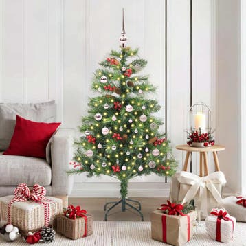 vidaXL Kunstkerstboom 150 LEDs Warmwit PVC en Metaal Groen, Verzenden, Nieuw