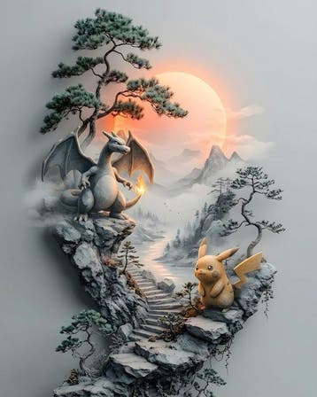 AT9 - Pikachu x Charizard - Incontro sulla Rupe, Nieuw