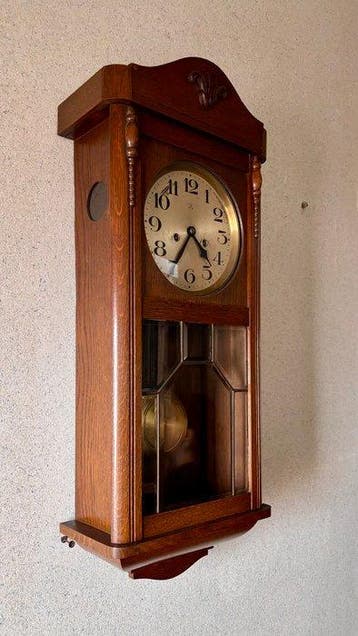 Regulateur - Hout, Messing, Glas - 1930-1940, Antiek en Kunst, Antiek | Klokken