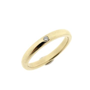 Gouden solitairring met diamant | Tiffany & Co; By Elsa P..., Gebruikt, Ophalen of Verzenden, 17 tot 18, Met edelsteen