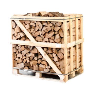 Halve pallet ovengedroogd gekloofd eiken haardhout 25cm, Tuin en Terras, Haardhout, Minder dan 3 m³, Ophalen of Verzenden, Blokken