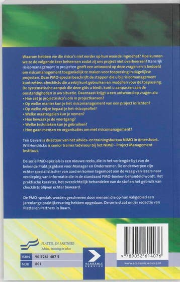 Kansrijk risicomanagement in projecten / PMO-special, Verzenden, Zo goed als nieuw, T. Gevers