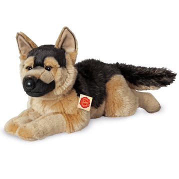 Herdershond knuffel - pluche - bruin/zwart - 60 cm, Verzenden, Nieuw