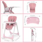Opvouwbare Baby Kinderstoel met Wielen, Eettray en Schommel, Verzenden, Nieuw