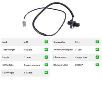 ABS-sensor Vooras links Toyota bB I 1.5 (2000-2005), Verzenden, Nieuw, Toyota