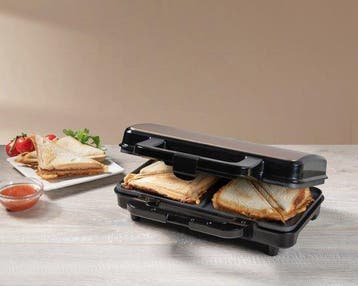 2dekans | Bestron Tosti apparaat - ASM90XLSAT - 900W - Voor, Ophalen of Verzenden, Zo goed als nieuw