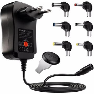 Izoxis Universele Adapter 3–12V met USB & 6 Pluggen – 30, Ophalen of Verzenden, Nieuw