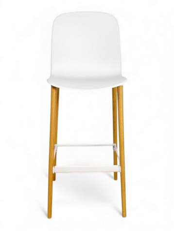Steelcase Cavatina barkruk, 4-poot, eiken-wit, Huis en Inrichting, Ophalen of Verzenden, Gebruikt, Wit