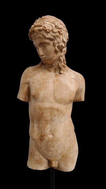 sculptuur, Busto Eros - 45 cm - marmerpoeder