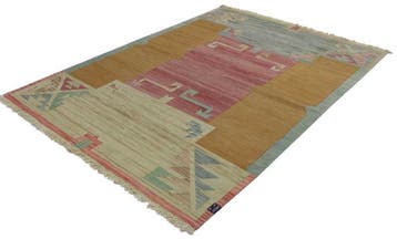 Moderne Indo Kelim van wol - Kelim - 242 cm - 174 cm -, Nieuw