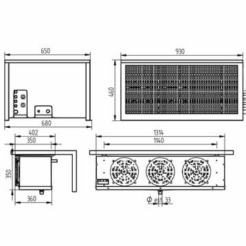 Diamond Koelsplitunit | 34,3 m³ | -5°C/+5°C | 400V | 1.65 kW, Ophalen of Verzenden, Nieuw