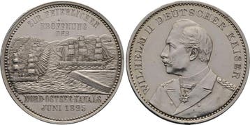 Zilver medaille 1895 Brandenburg-Pruisen Wilhelm Ii 1888-..., Verzenden