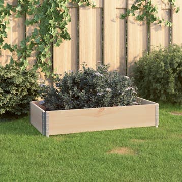 vidaXL Plantenbak verhoogd 50x100 cm massief grenenhout, Minder dan 30 cm, Verzenden, Minder dan 60 cm, Nieuw