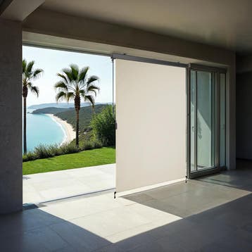 Zonnescherm Eloise met 2 wandhouders - 120 x 250 cm, beige, Verzenden, Nieuw