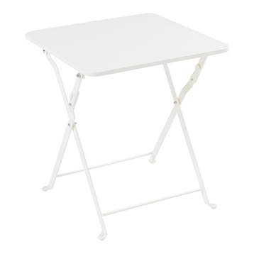 Tuintafel Vegårshei opvouwbaar 45x40x40 cm wit [en.casa], Verzenden, Nieuw