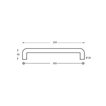 Intersteel Deurgrepen per paar U-vorm 320x65x20 HoH 300mm -, Verzenden, Nieuw