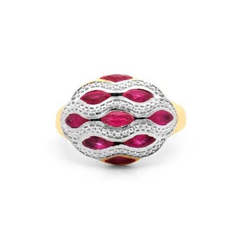 Zonder minimumprijs - Ring Zilver - 1.08ct. tw. Robijn -, Nieuw