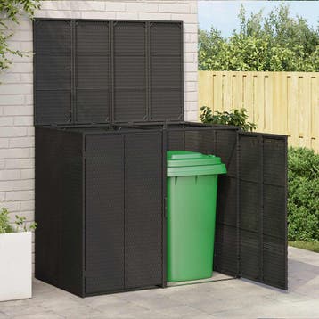 vidaXL Afvalbak Box 2 st Zwart 130 x 80 x 115 cm Polyetheen, Verzenden, Nieuw