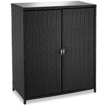 Wicker tuinkast Monza, aluminium frame, 4 vakken - zwart, Tuin en Terras, Tuinhuizen, Verzenden, Nieuw