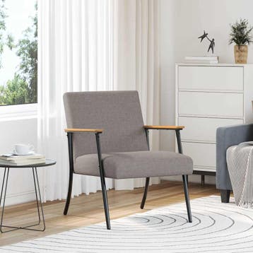 vidaXL Fauteuil Taupe Stof, Huis en Inrichting, Verzenden, Nieuw