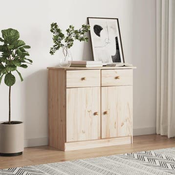 vidaXL Dressoir ALTA 77x35x73 cm massief grenenhout, Verzenden, Nieuw, Grenenhout, Minder dan 50 cm