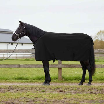 vidaXL Paardendeken Zwart 75 cm Polyester Fleece, Verzenden, Nieuw