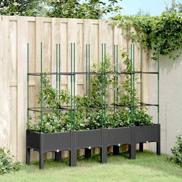 vidaXL Plantenbak met latwerk 160x40x142,5 cm polypropeen, Tuin en Terras, Verzenden, Nieuw, Kunststof