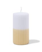 HEMA Stompkaars 7x13cm ribbel wit-lichtgeel, Verzenden, Nieuw