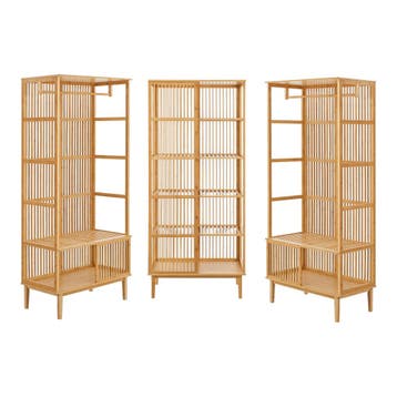 [en.casa] Halmeubelset 2x Vemb en 1x Trundholm bamboe, Verzenden, Nieuw