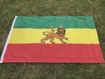 Ethiopië Vlag 90x150cm met Leeuw van Juda - Hoge Kwaliteit P, Verzenden, Nieuw