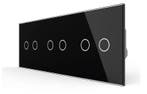 Livolo Touch Rolluik Schakelaar | 2 + 2 + 2 | Zwart Glas |, Doe-het-zelf en Verbouw, Verzenden, Nieuw, Schakelaar