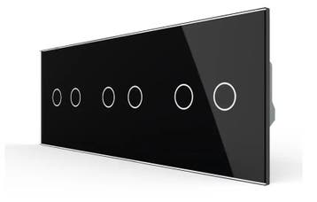 Livolo Touch Rolluik Schakelaar | 2 + 2 + 2 | Zwart Glas |, Verzenden, Nieuw, Schakelaar