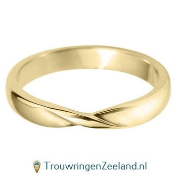 Aanschuifring in 9/18 karaat geelgoud in Twist-vorm zonde..., Sieraden, Tassen en Uiterlijk, Ringen, Verzenden, Nieuw